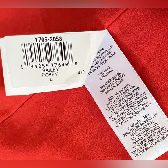 Dress The Population Bailey Off the Shoulder Sweetheart Neck Dress Poppy Size L - Picture 8 of 8